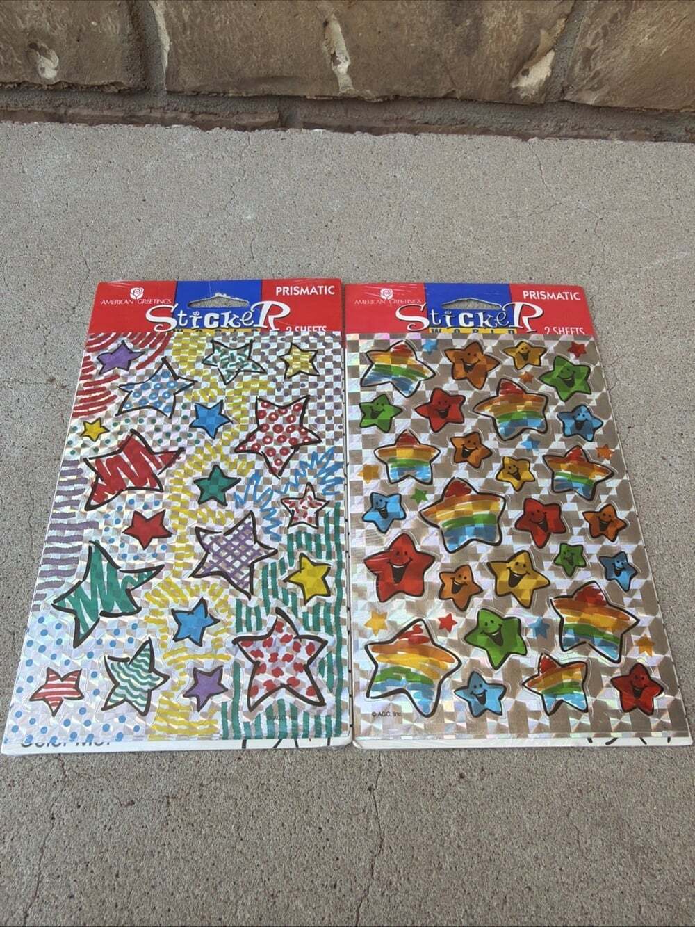 Vintage American Greetings Sticker World Stickers Prismatic Stars Lot Of 2